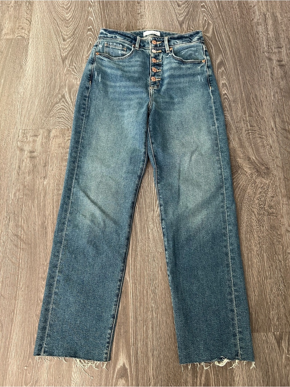 LOFT Midwash Straight-Leg Jeans with Button Fly